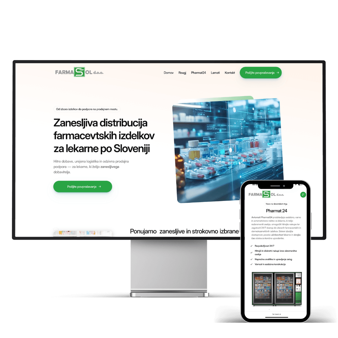 Farmasol — predogled spletne strani