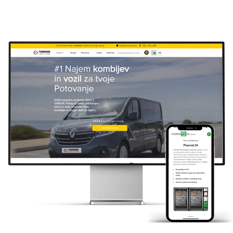 Varoni Rent a Kombi website by Website Gorillas
